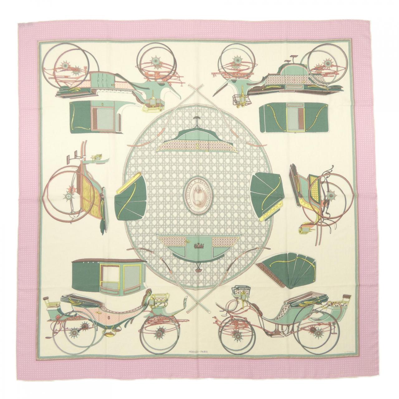 エルメス HERMES LES VOITURES A TRANSFORMATION カレジェアン140. ショール