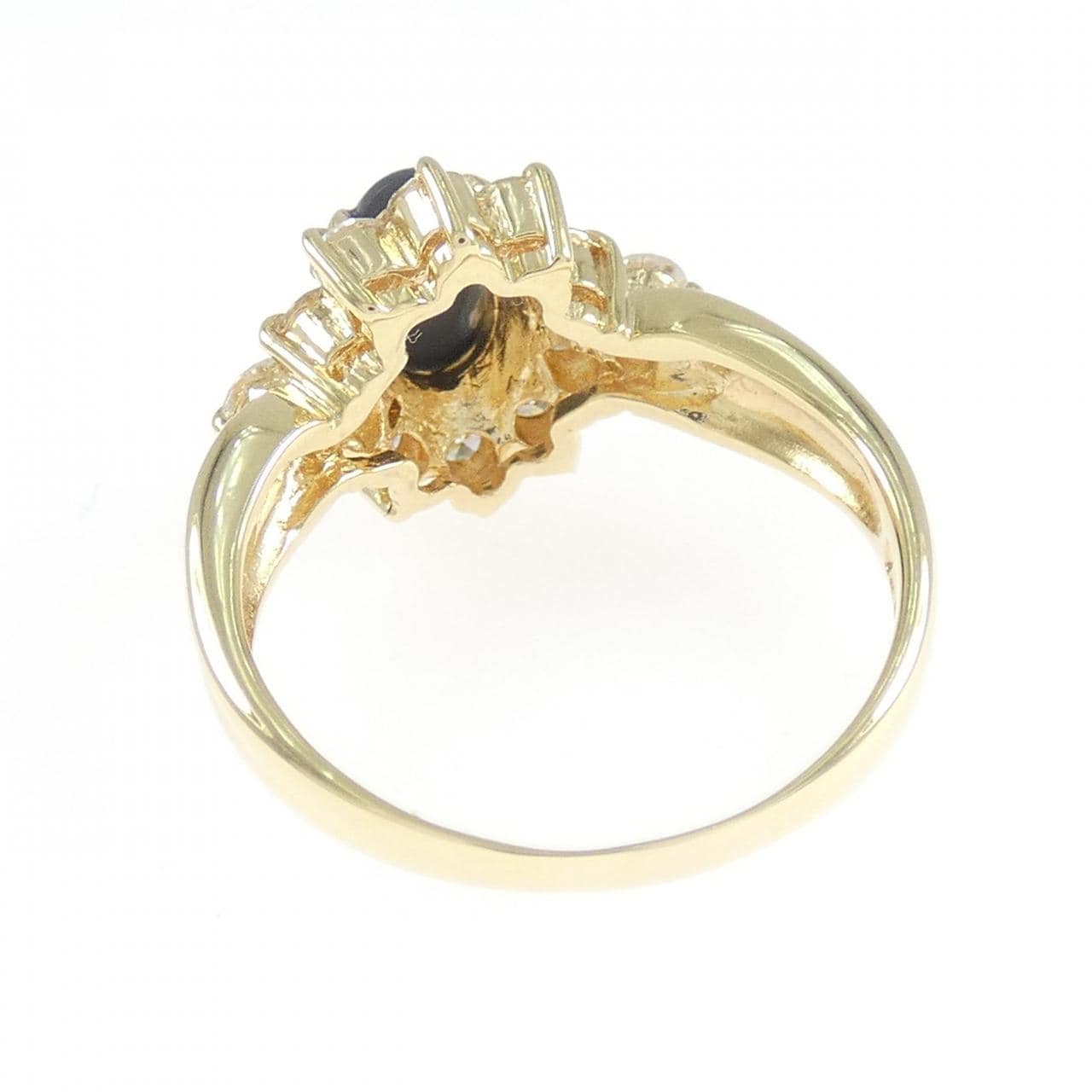 K18YG ブラックオパール リング 0.48CT