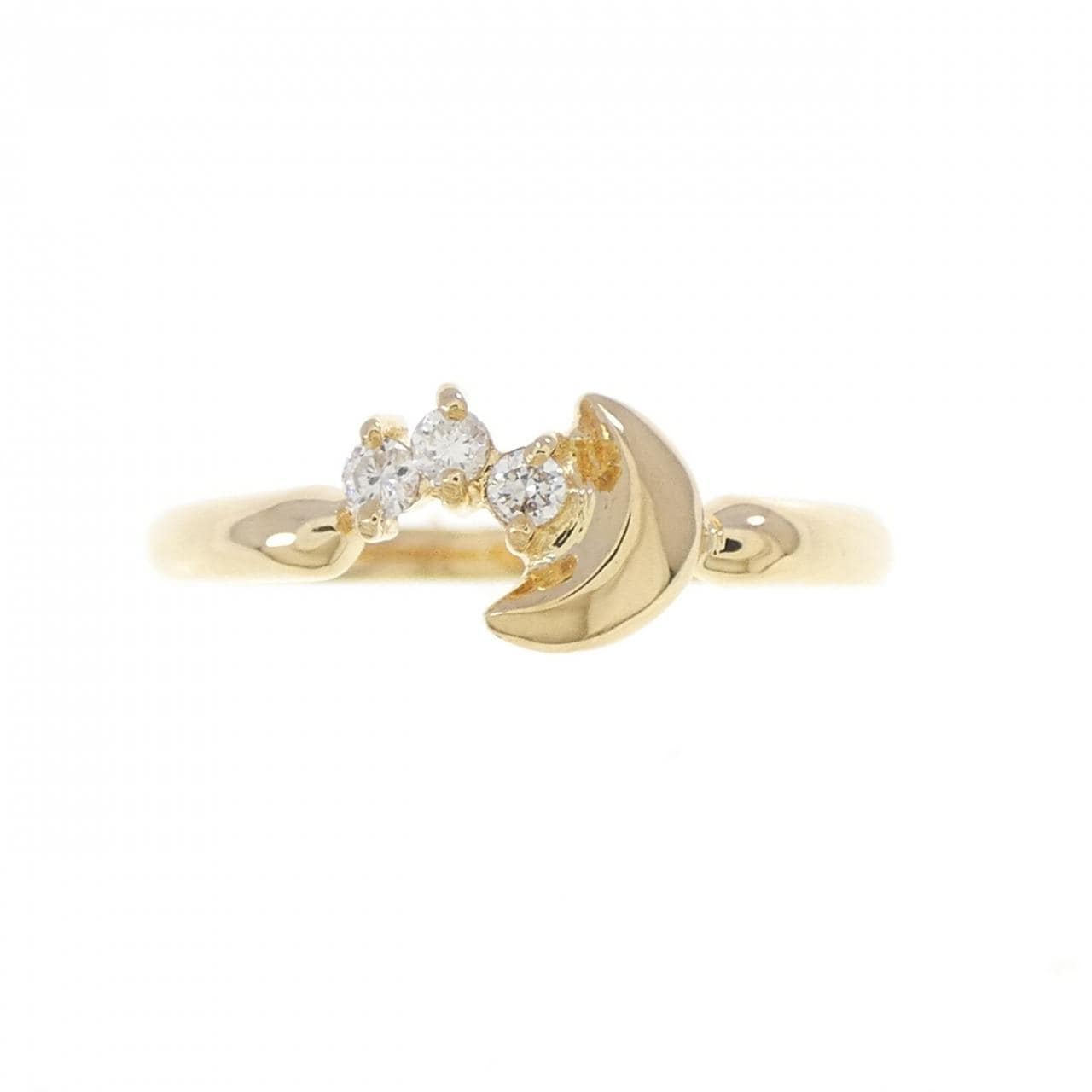 K18YG ムーン ダイヤモンド リング 0.06CT
