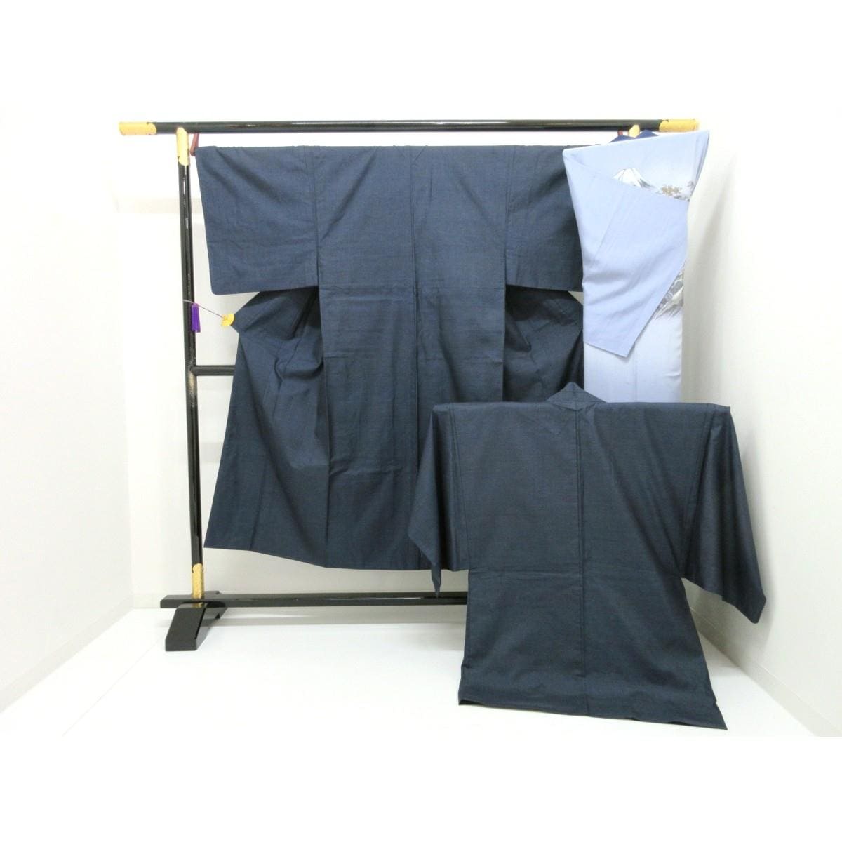 男物　【大島紬】紬織　きもの・羽織・長襦袢　３点セット
