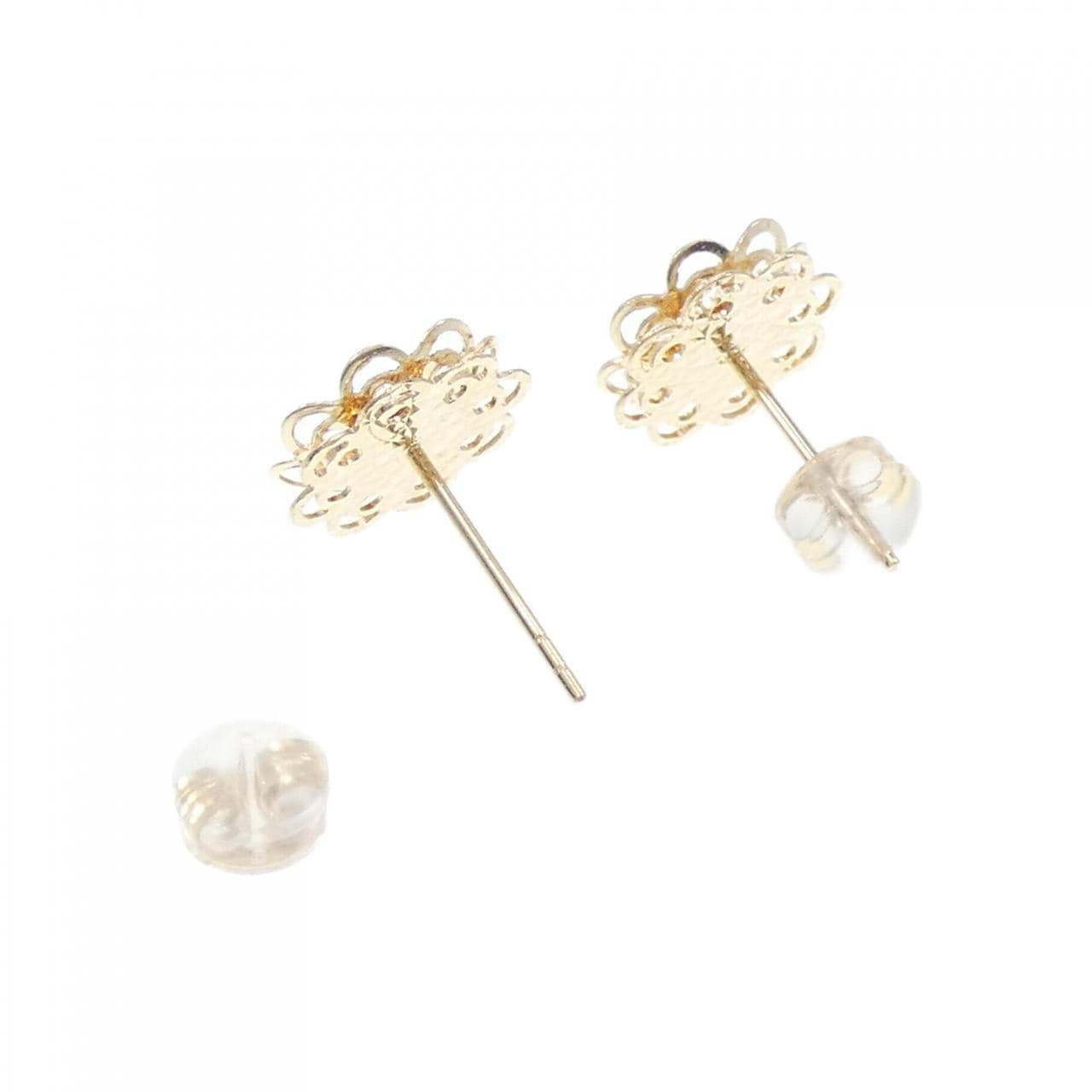 750YG/K18YG flower earrings