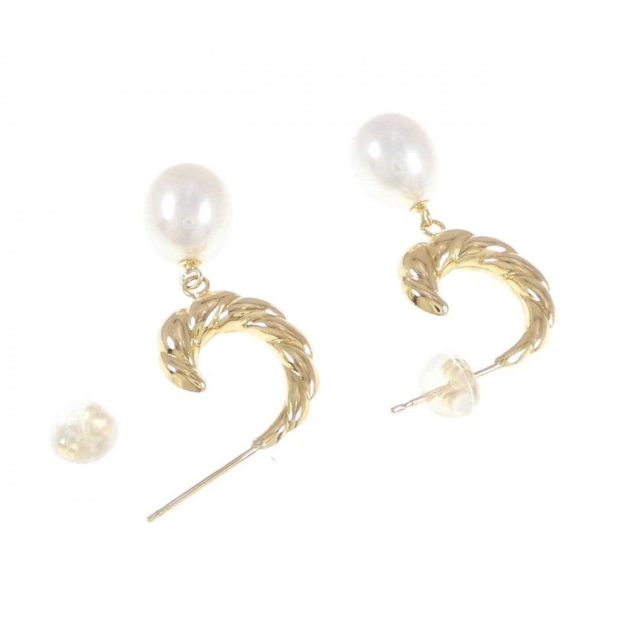 K18YG freshwater pearl earrings