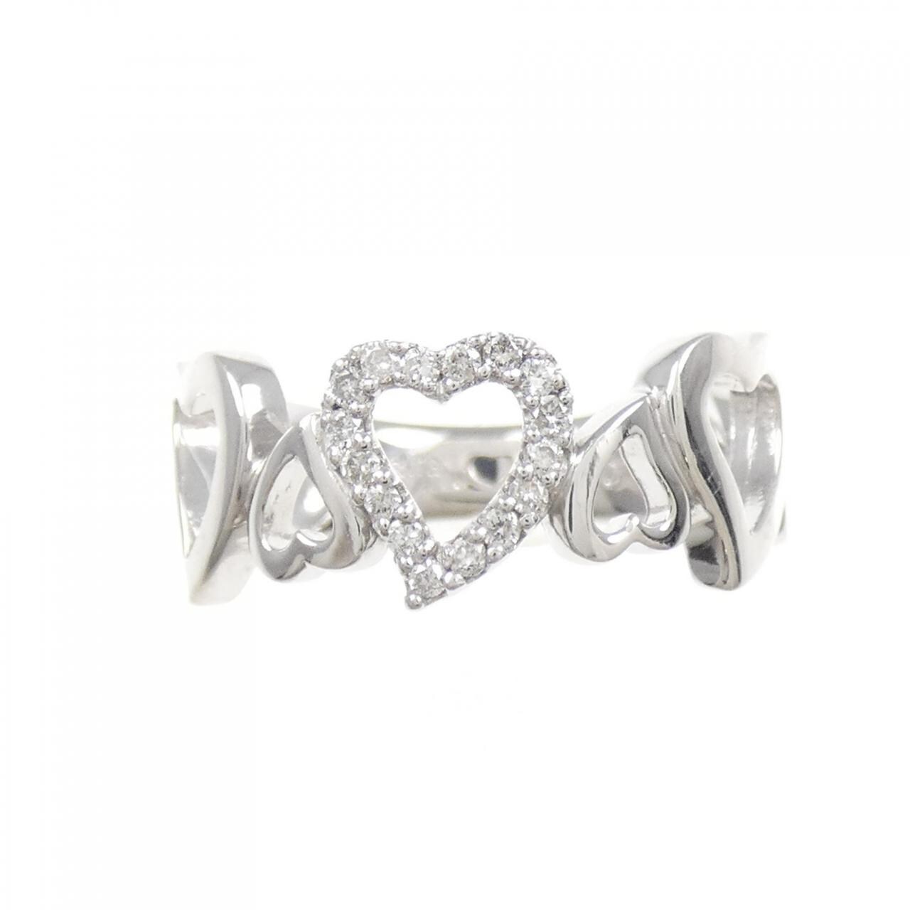 K18WG heart Diamond ring 0.10CT