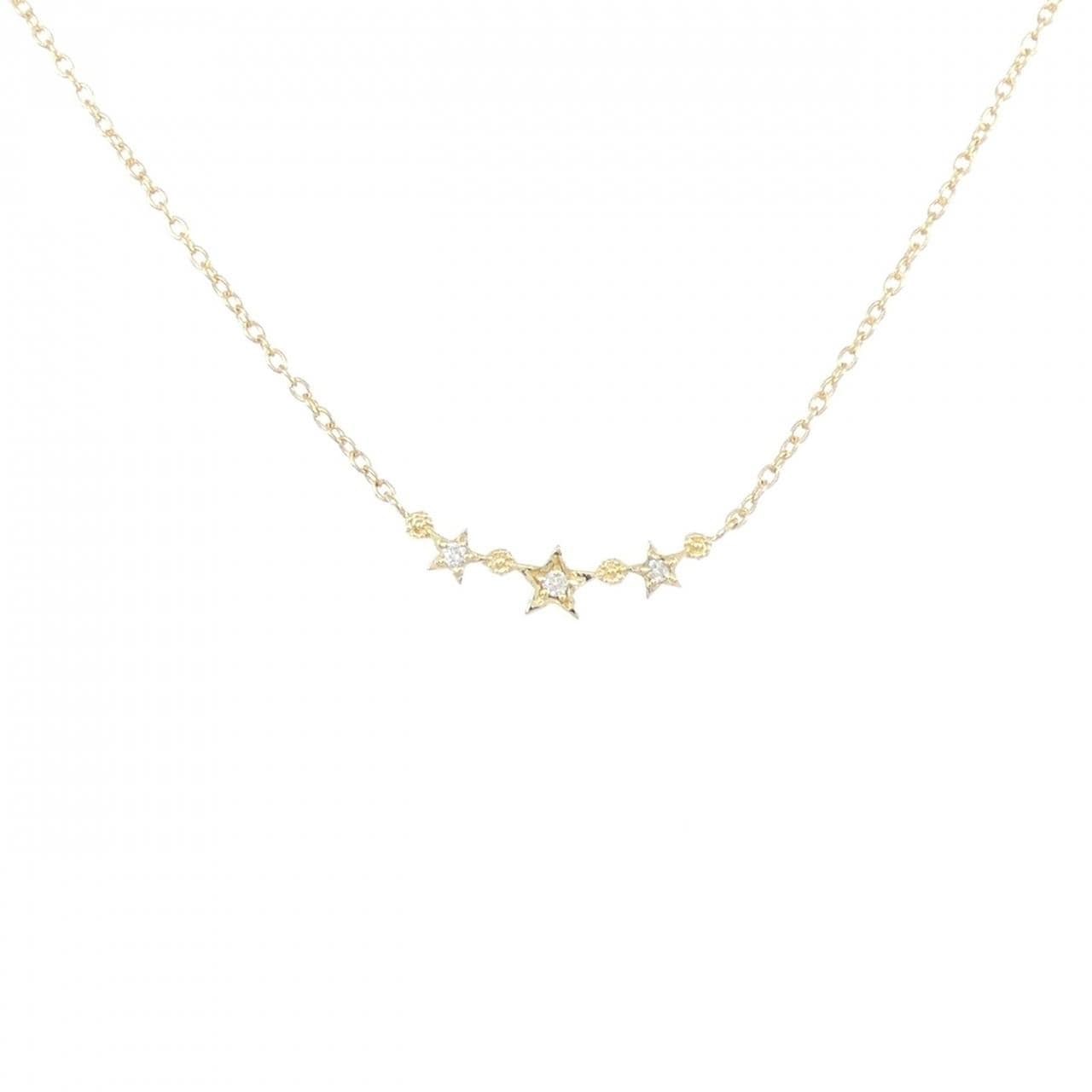 K18YG スター ダイヤモンド ネックレス 0.01CT