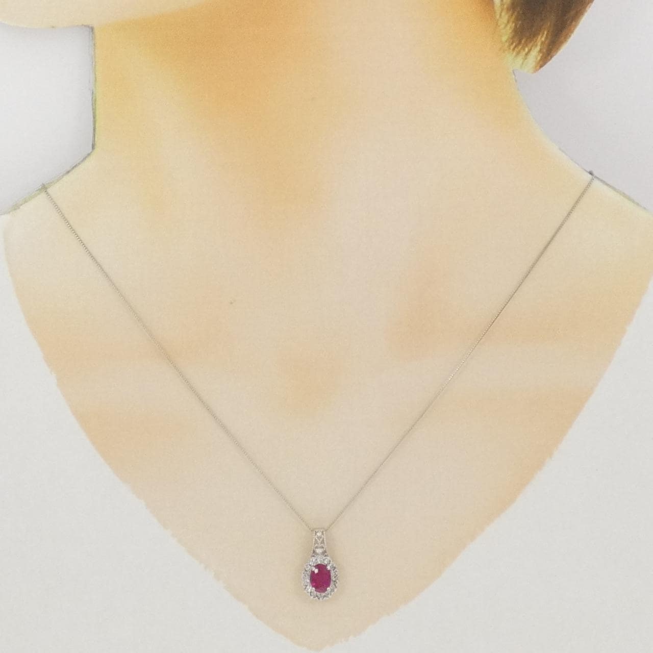PT900/PT850 ルビー ネックレス 1.10CT