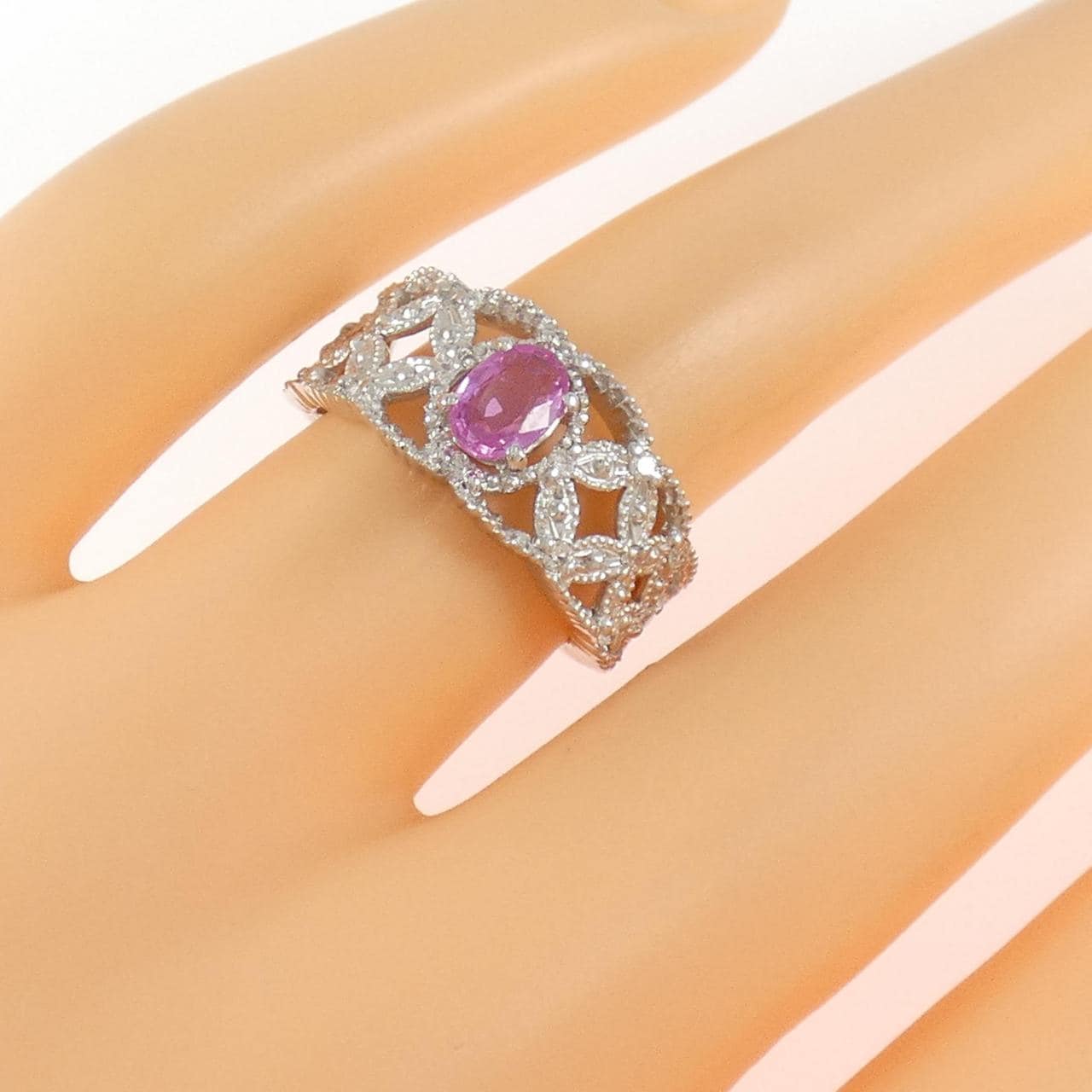 K18WG サファイヤ リング 0.52CT