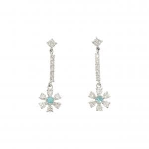 【新品】PT900 フラワー トルマリン ピアス 0.08CT
