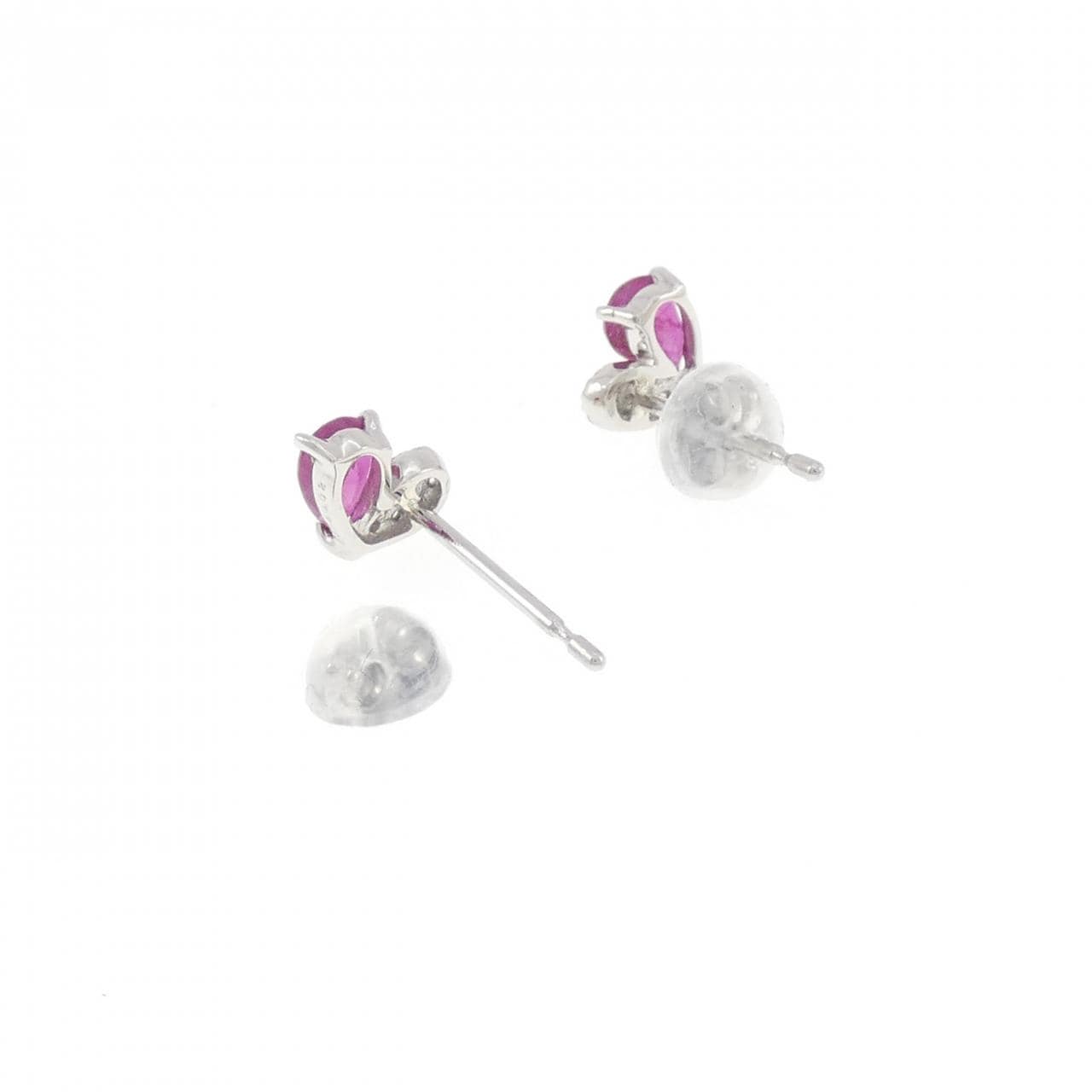 【新品】PT900 ルビー ピアス 0.48CT