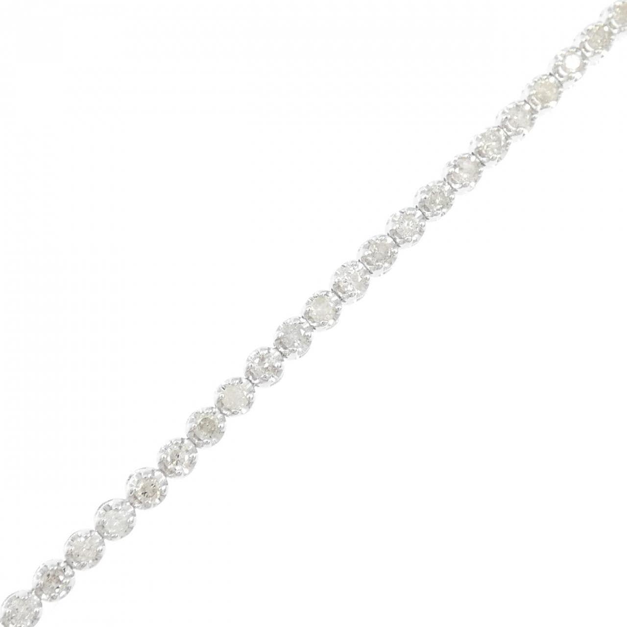 K18WG ダイヤモンド ブレスレット 1.00CT