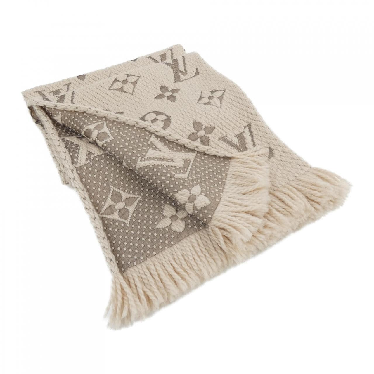 ルイヴィトン LOUIS VUITTON エシャルプ ロゴマニア M77373 MUFFLER