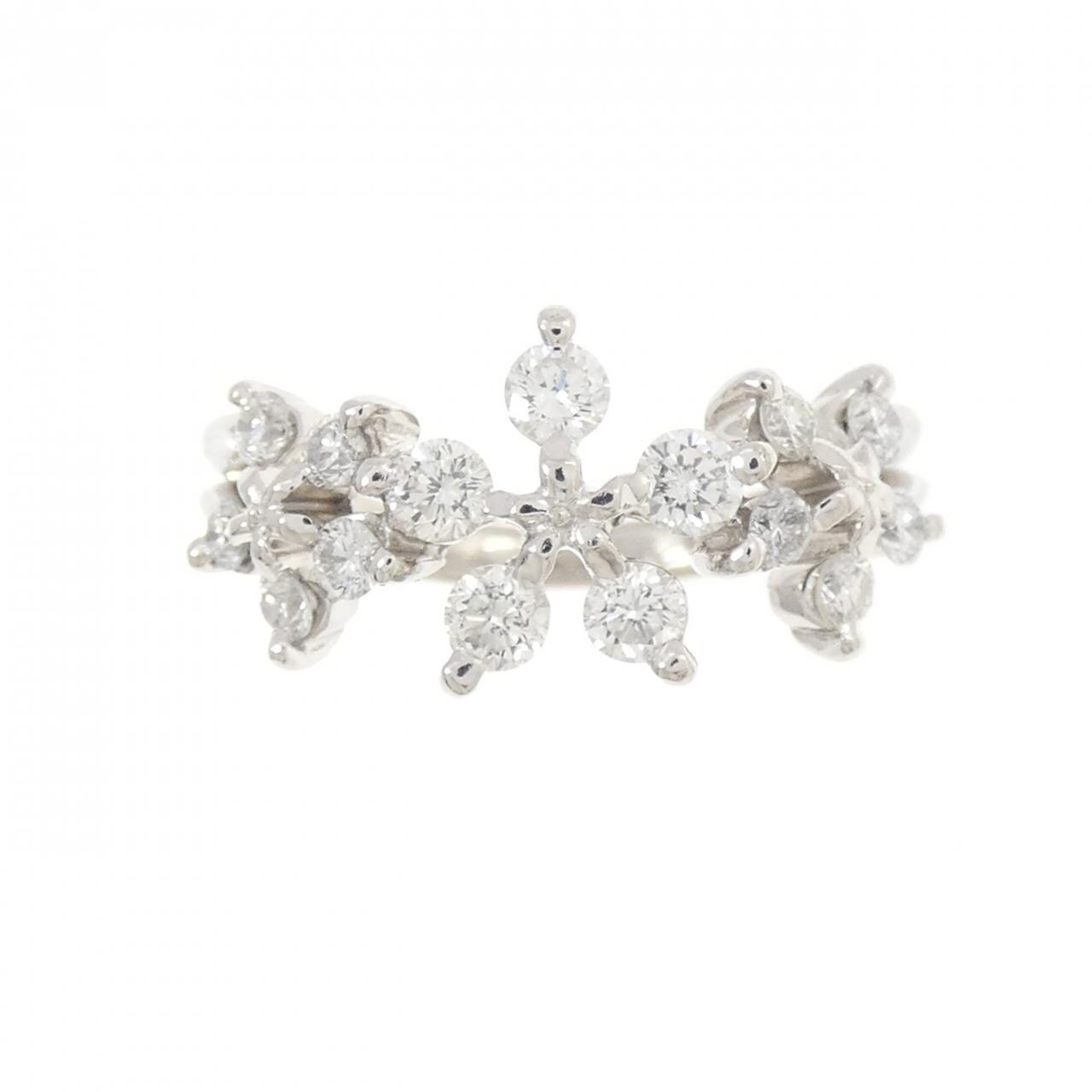 PT900 フラワー ダイヤモンド リング 0.70CT