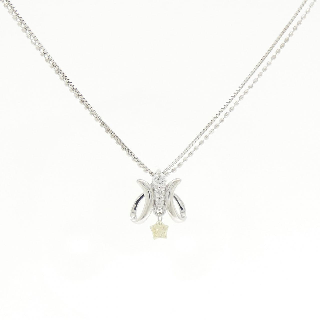 K18WG ダイヤモンド ネックレス 0.15CT
