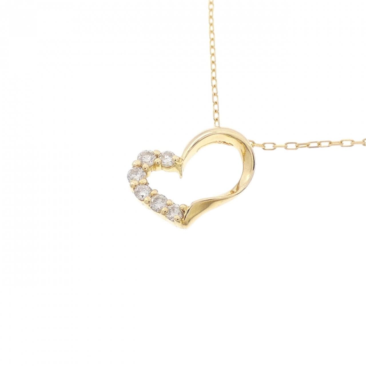K18YG ハート ダイヤモンド ネックレス 0.10CT