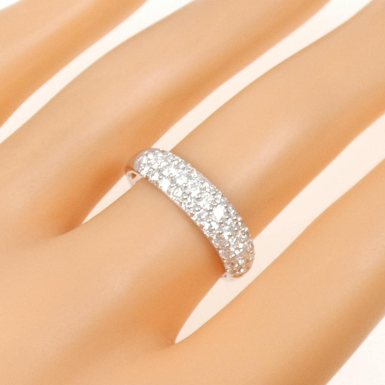 K18WG パヴェ ダイヤモンド リング 1.00CT