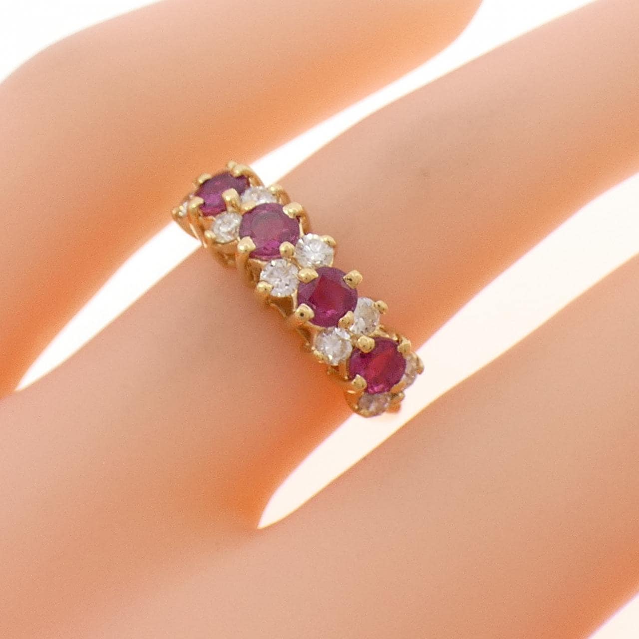 K18YG ルビー リング 0.94CT