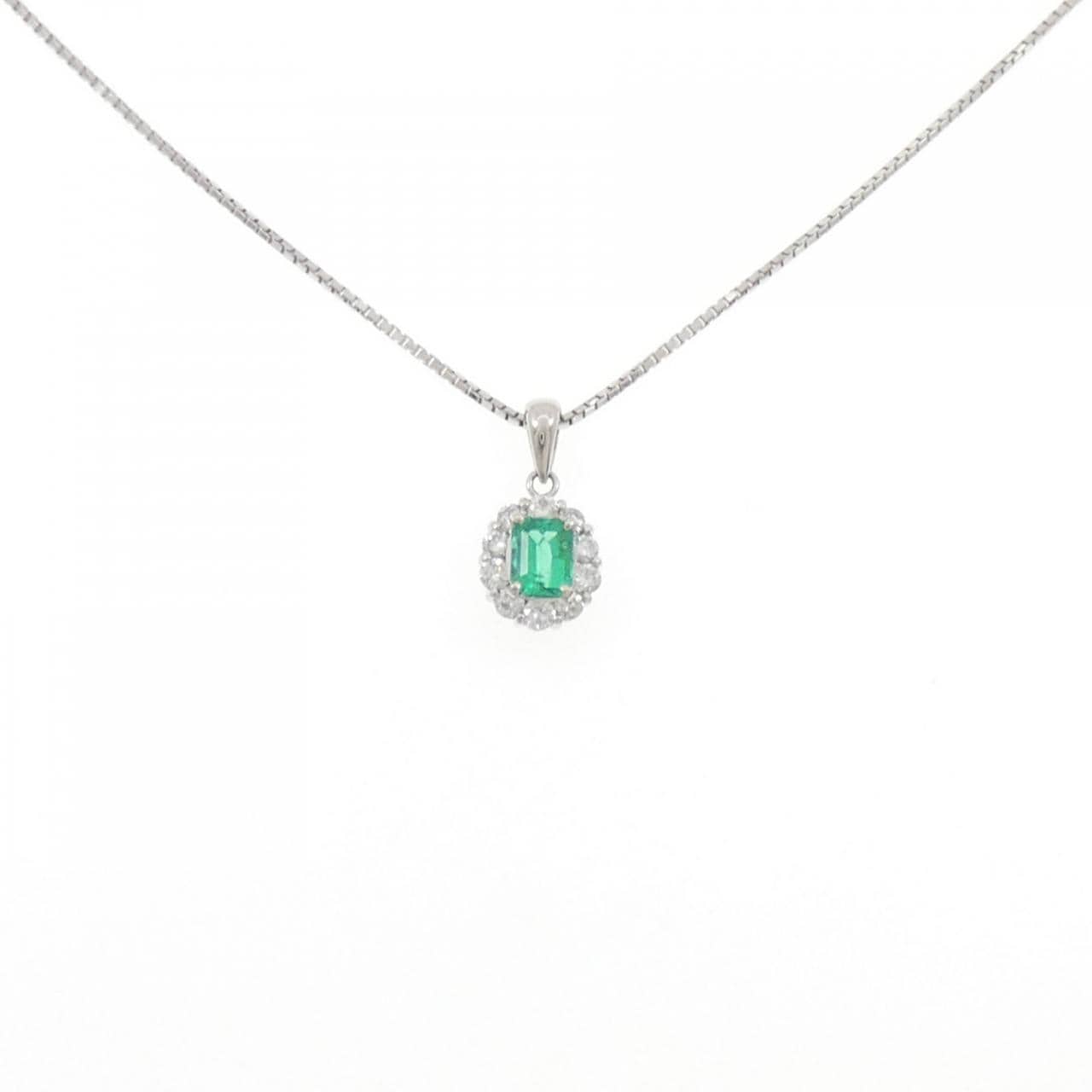 PT900/PT850 エメラルド ネックレス 0.50CT