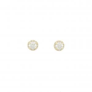 【リメイク】K18YG/ST ダイヤモンド ピアス 0.247CT 0.263CT E-F SI2 3EXT-EXT