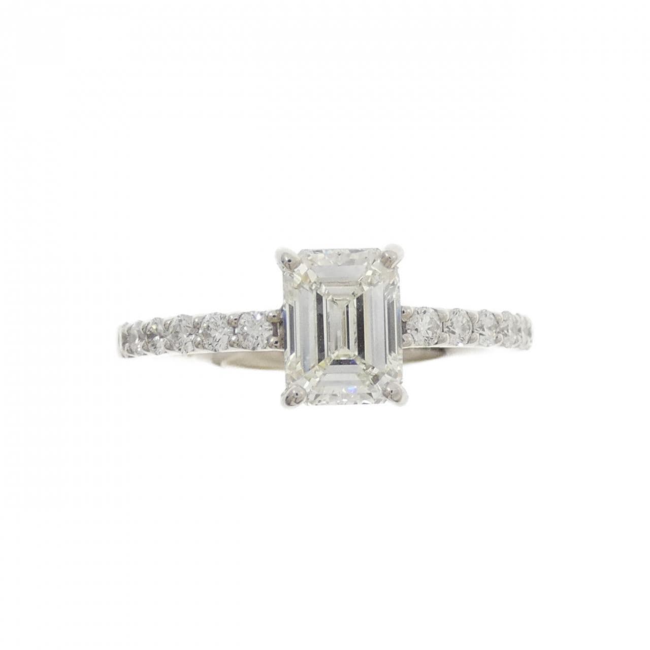 【リメイク】PT900 ダイヤモンド リング 1.019CT J IF エメラルドカット