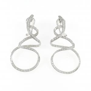 K18WG ダイヤモンド ピアス 1.37CT