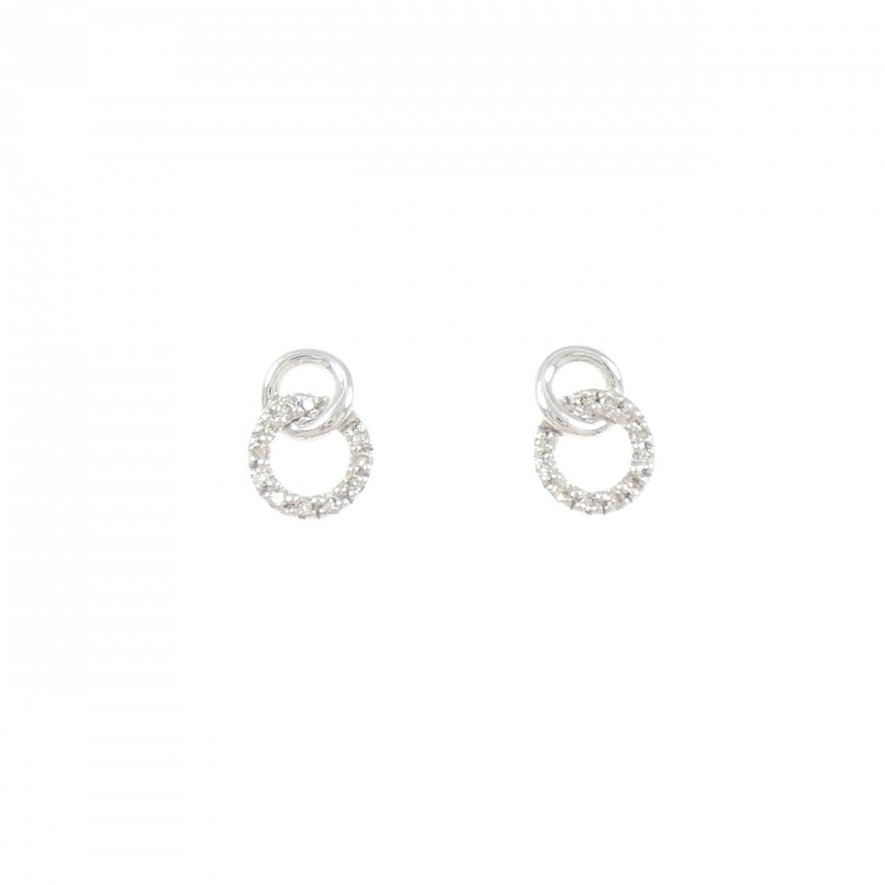 K18WG ダイヤモンド ピアス 0.10CT