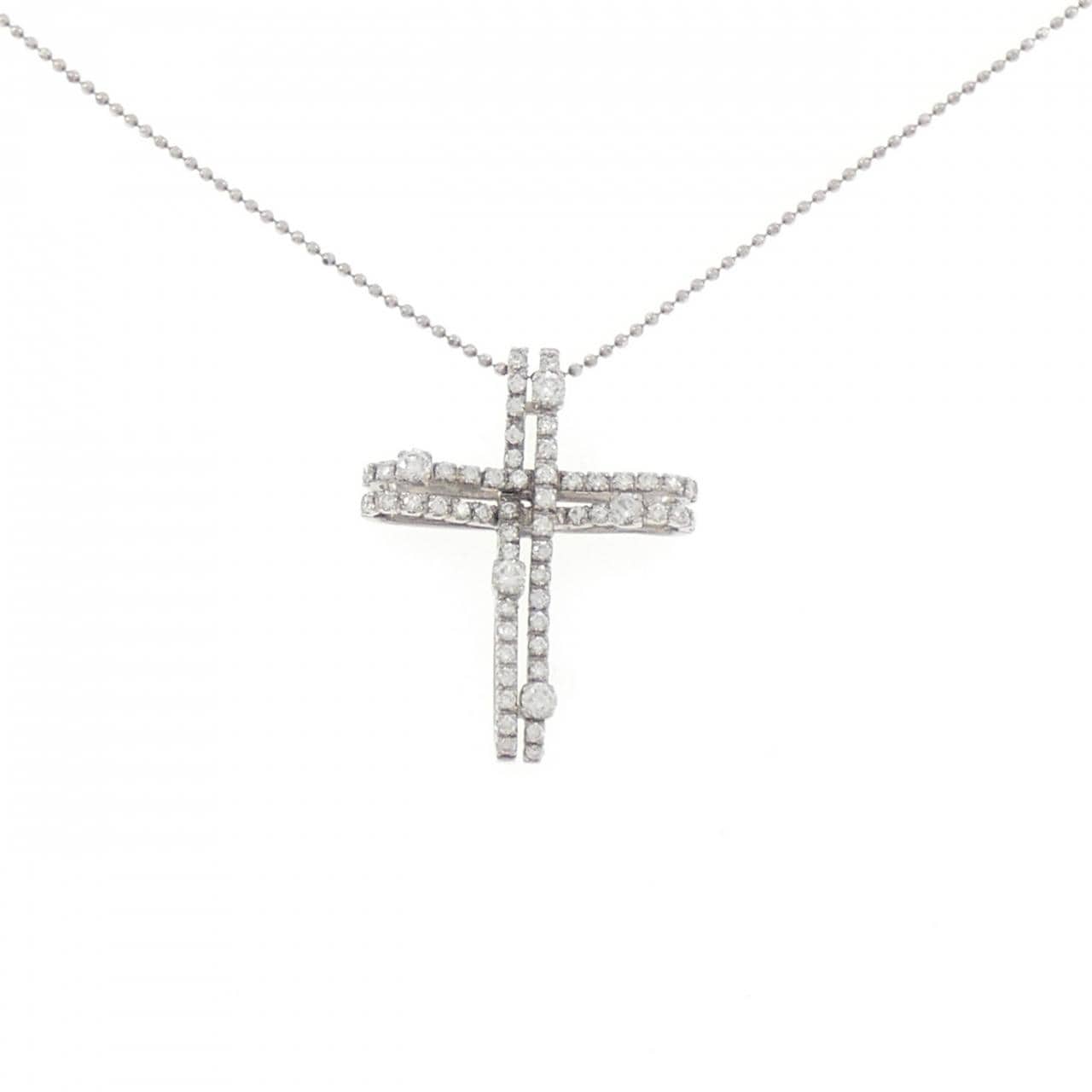 PT900/PT850 クロス ダイヤモンド ネックレス 1.06CT