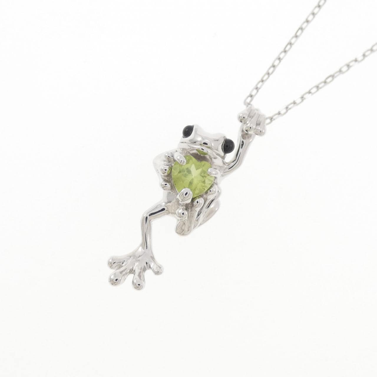 K10WG フロッグ ペリドット ネックレス