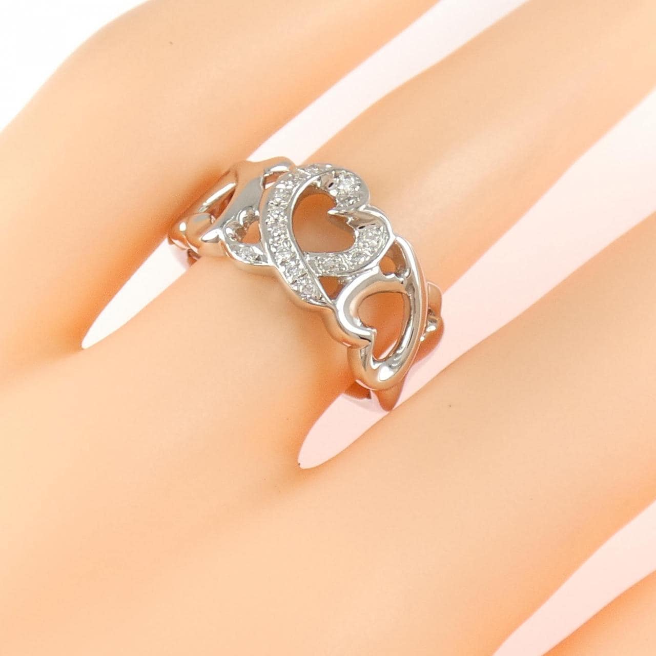 PT900 ハート ダイヤモンド リング 0.08CT