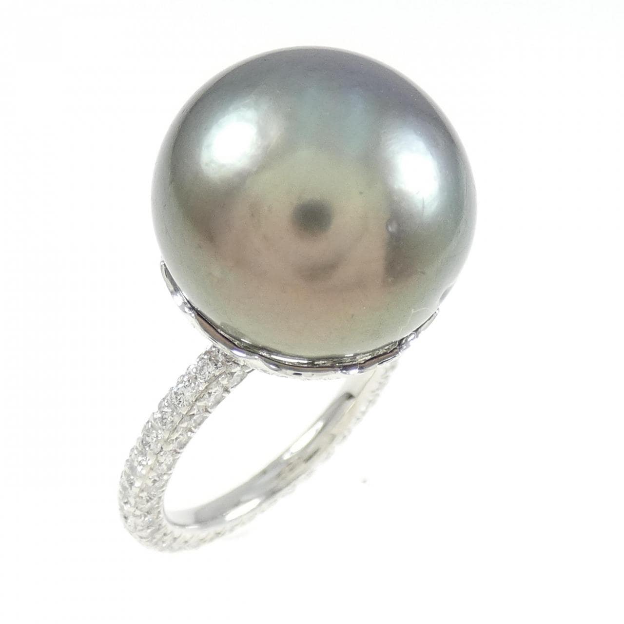 750WG Black Pearl Ring 16.2mm