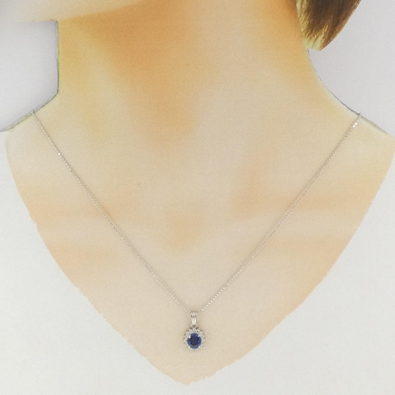PT900/K18WG サファイヤ ネックレス 1.02CT