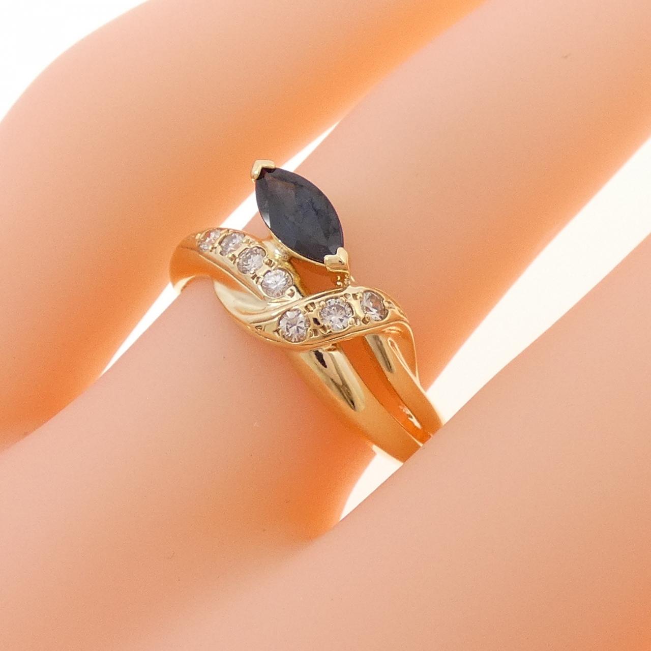 K18YG サファイヤ リング 0.43CT