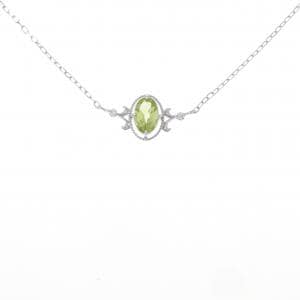 K18WG ペリドット ネックレス