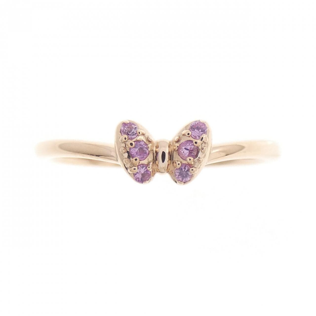 K10PG リボン サファイヤ リング 0.03CT