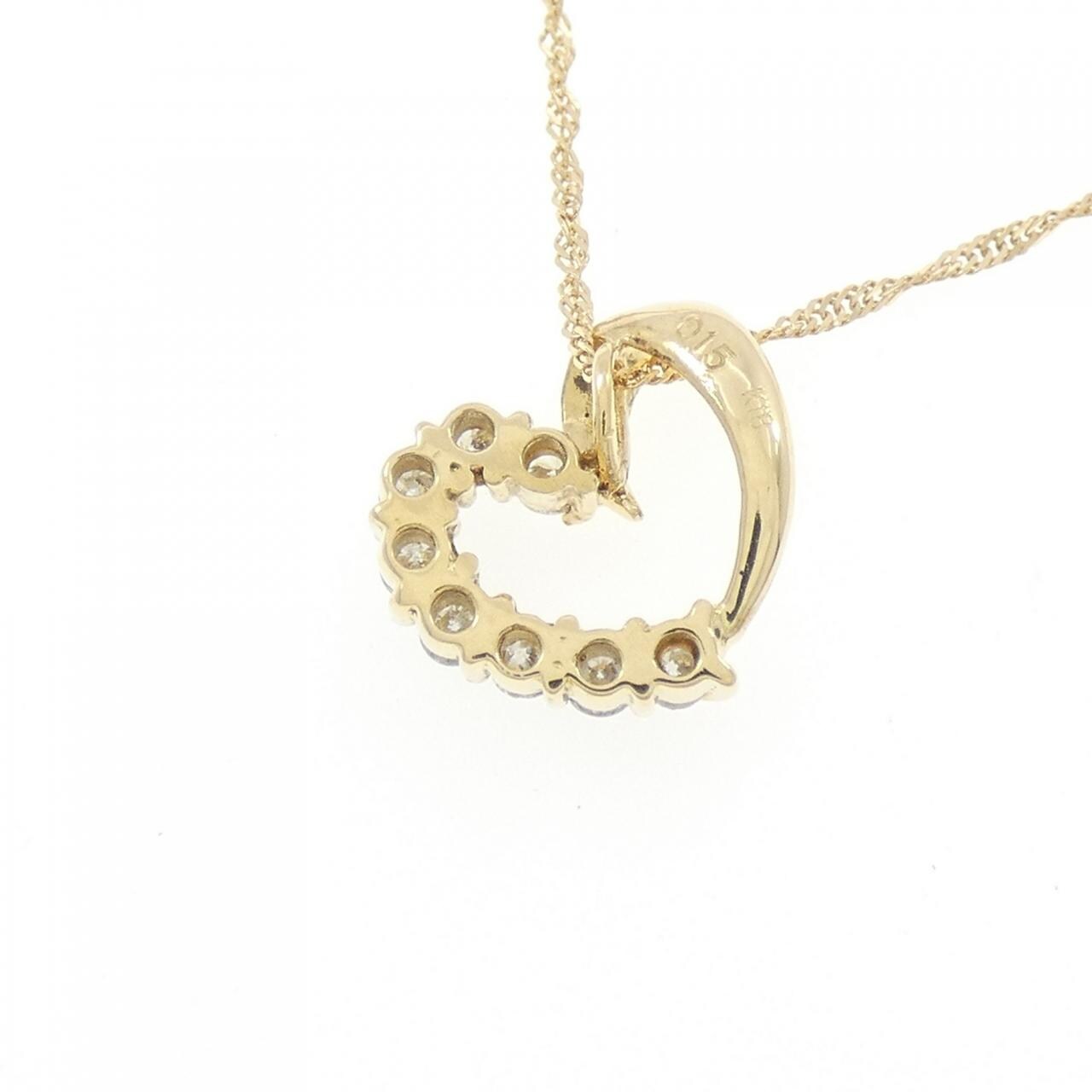 K18YG ハート ダイヤモンド ネックレス 0.15CT