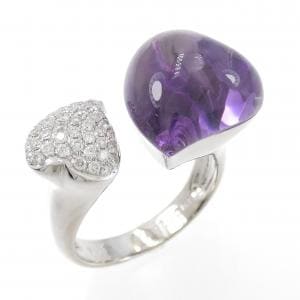 K18WG ハート アメジスト リング 8.64CT