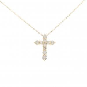 K18YG クロス ダイヤモンド ネックレス 0.5CT