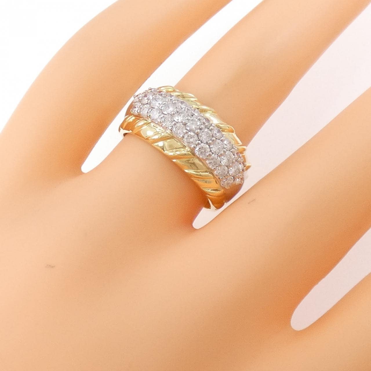 K18YG/PT900 ダイヤモンド リング 1.00CT