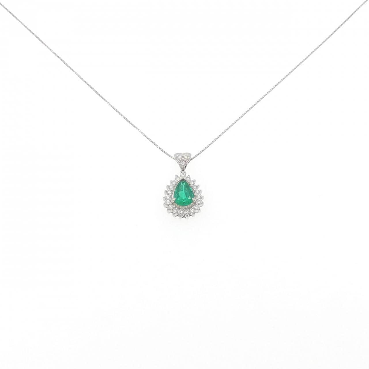 PT900/PT850 エメラルド ネックレス 0.88CT