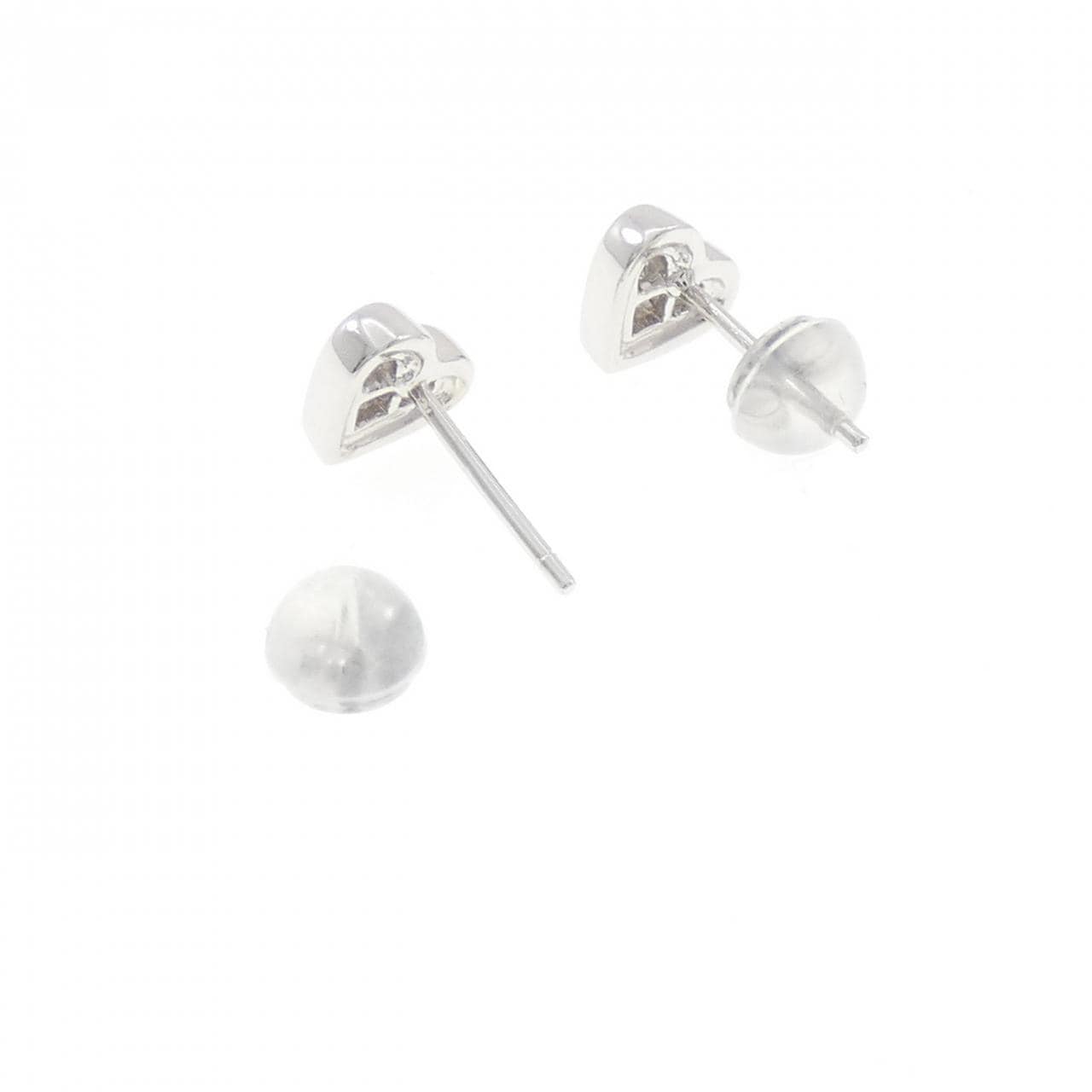 K18WG ハート ダイヤモンド ピアス