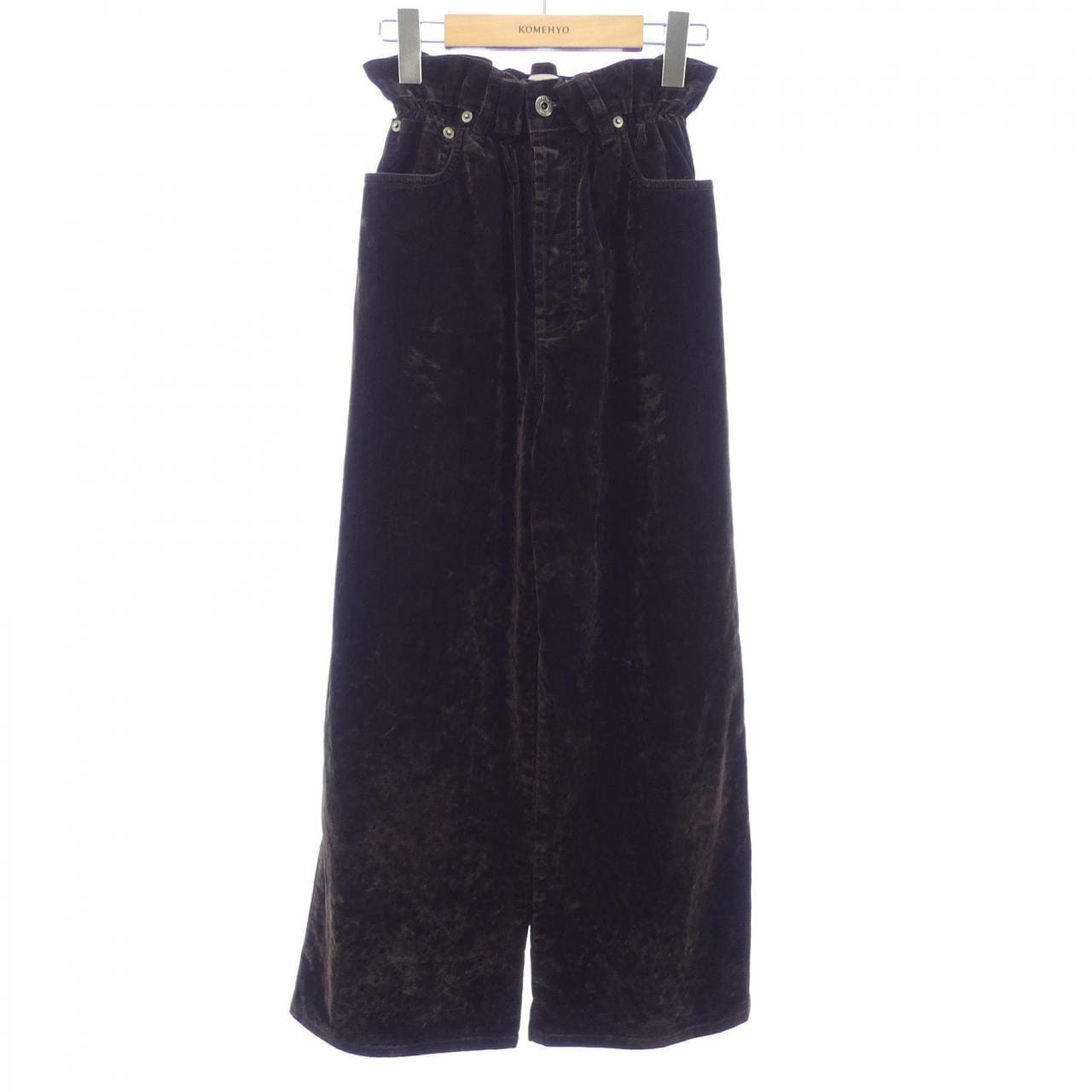 ミュウミュウ MIU MIU MIU MIUロゴ ウォッシュド フロック加工 MP1725 SOOO 157Y パンツ