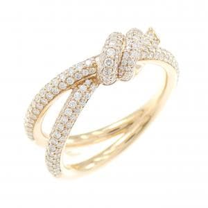 ティファニー ノット ダブル ロウ リング 0.68CT