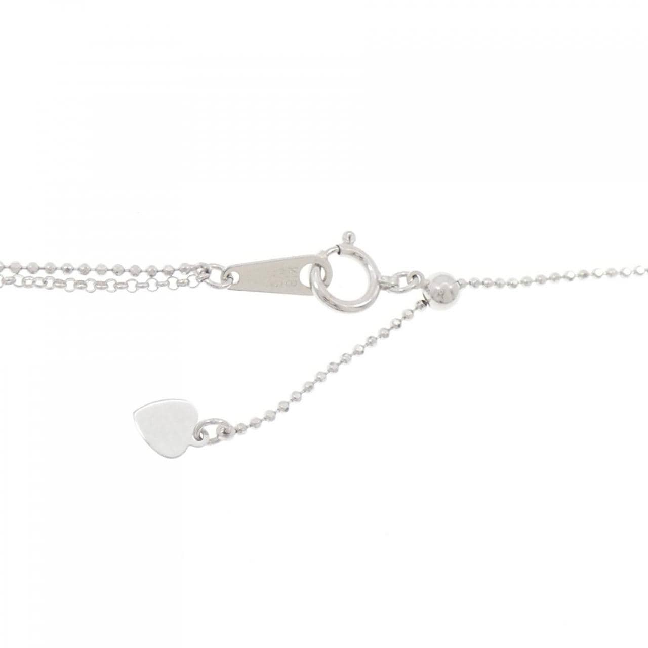 K18WG フラワー カラーストーン ネックレス