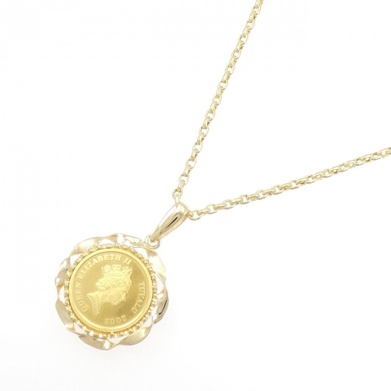 K18YG/750YG (框) 硬幣項鏈