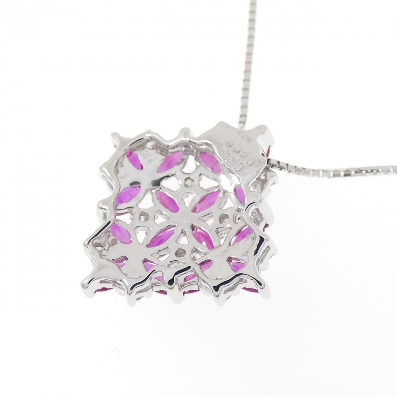 K18WG ルビー ネックレス 1.50CT
