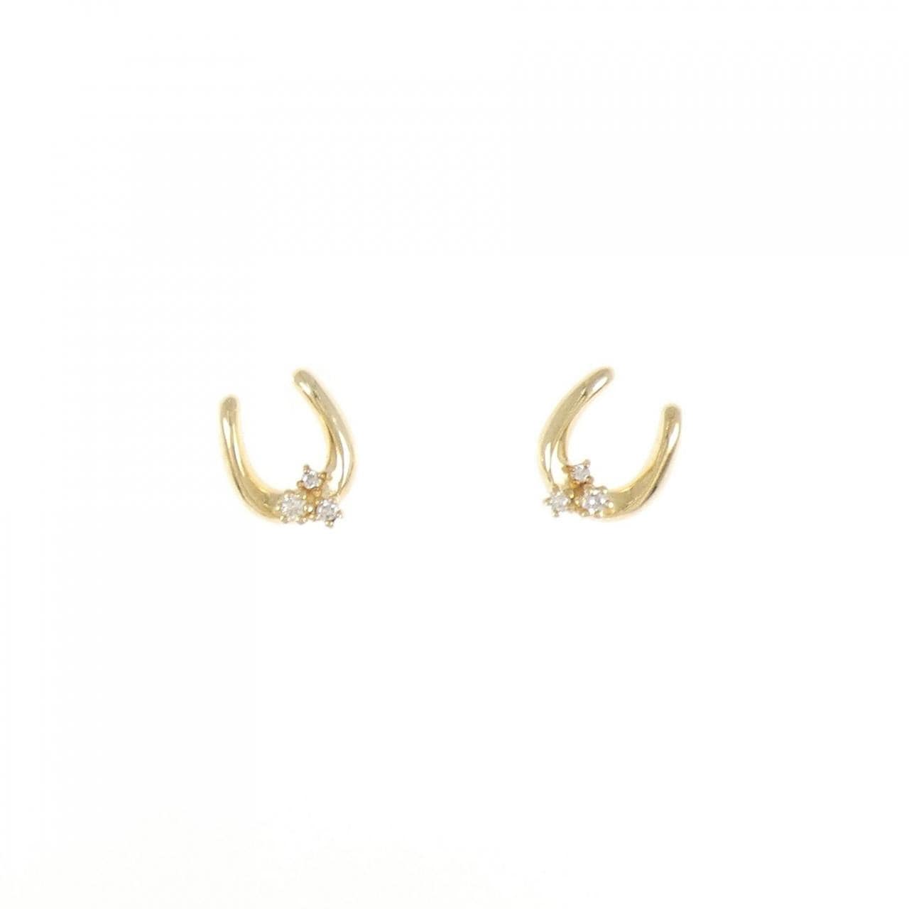 【新品】K10YG ダイヤモンド ピアス 0.04CT