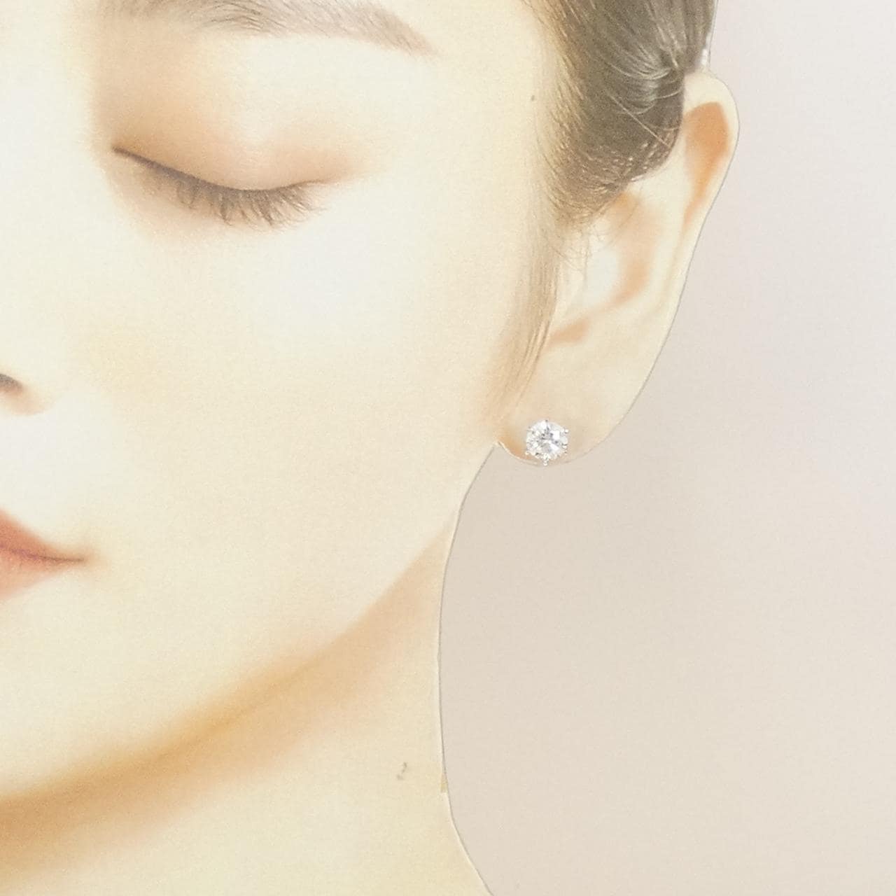 【リメイク】PT900/ST ダイヤモンド ピアス 1.063CT 1.098CT D SI1-2 VG