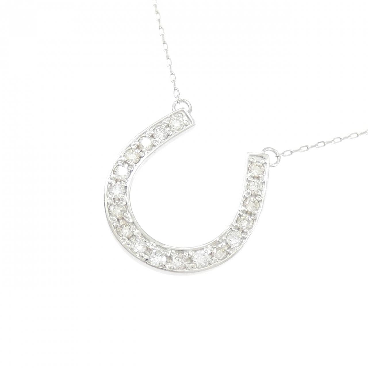 PT950/PT850 ホースシュー ダイヤモンド ネックレス 0.20CT