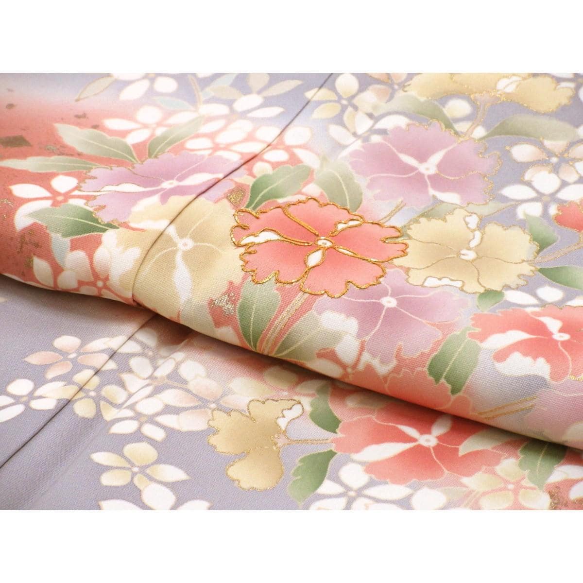 【未使用品】訪問着　友禅金彩加工　ボカシ刺繍入り
