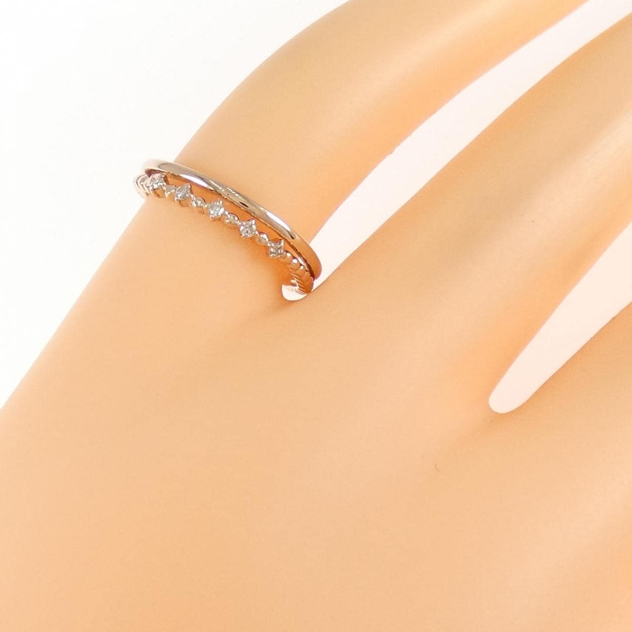 K10PG ダイヤモンド ピンキー リング 0.03CT