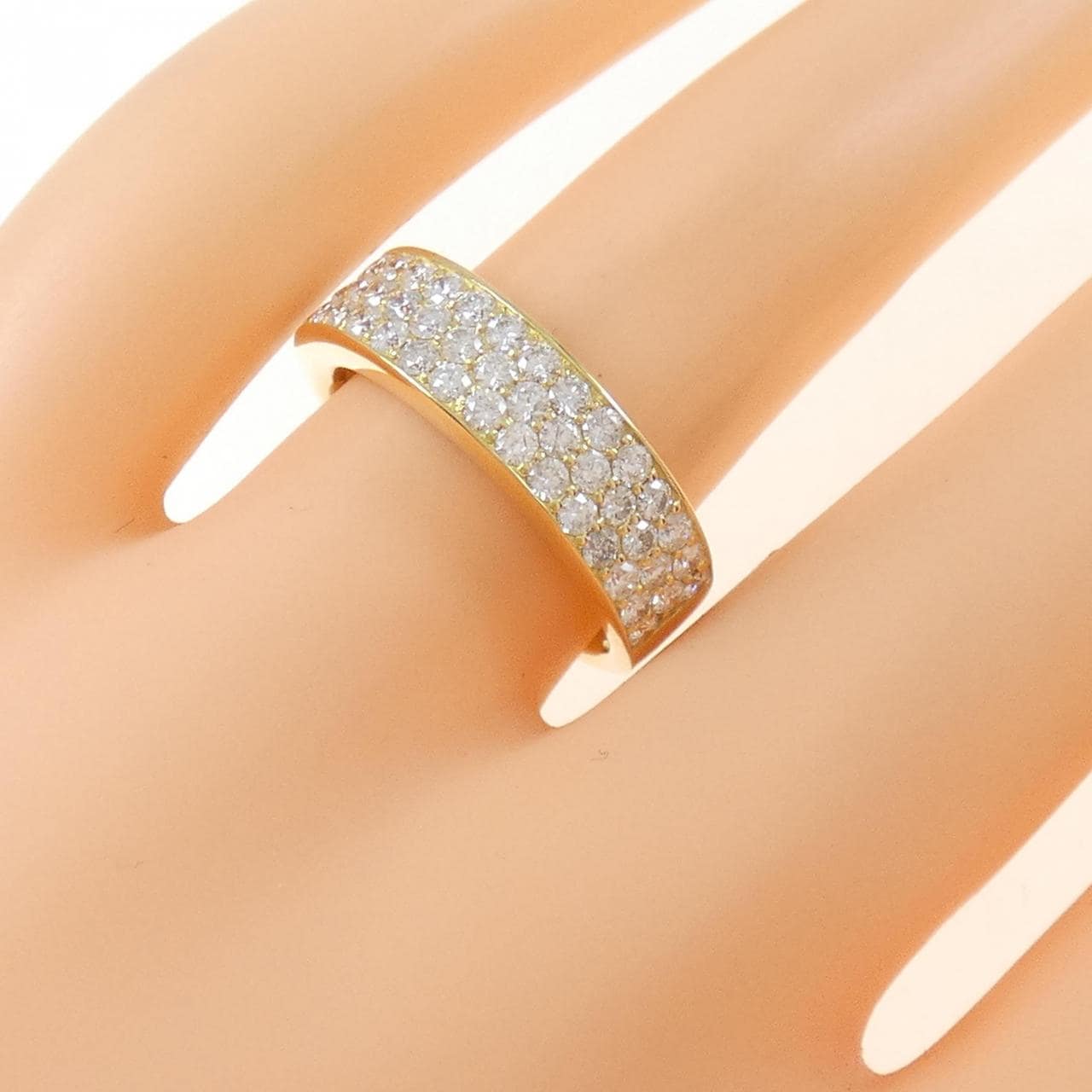 K18YG パヴェ ダイヤモンド リング 1.00CT