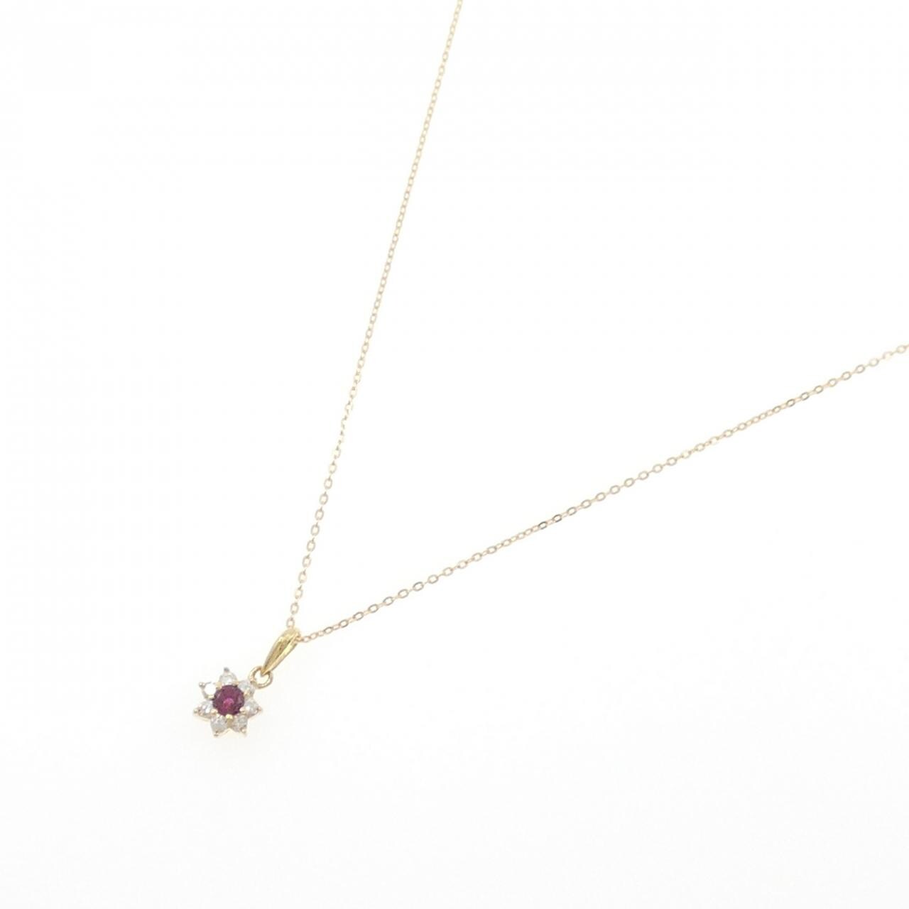 K18YG ルビー ネックレス